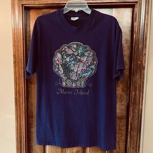 Vintage Single‎ Stitch Marco Island Florida Seashell T Shirt Sz L 42-44 EUC